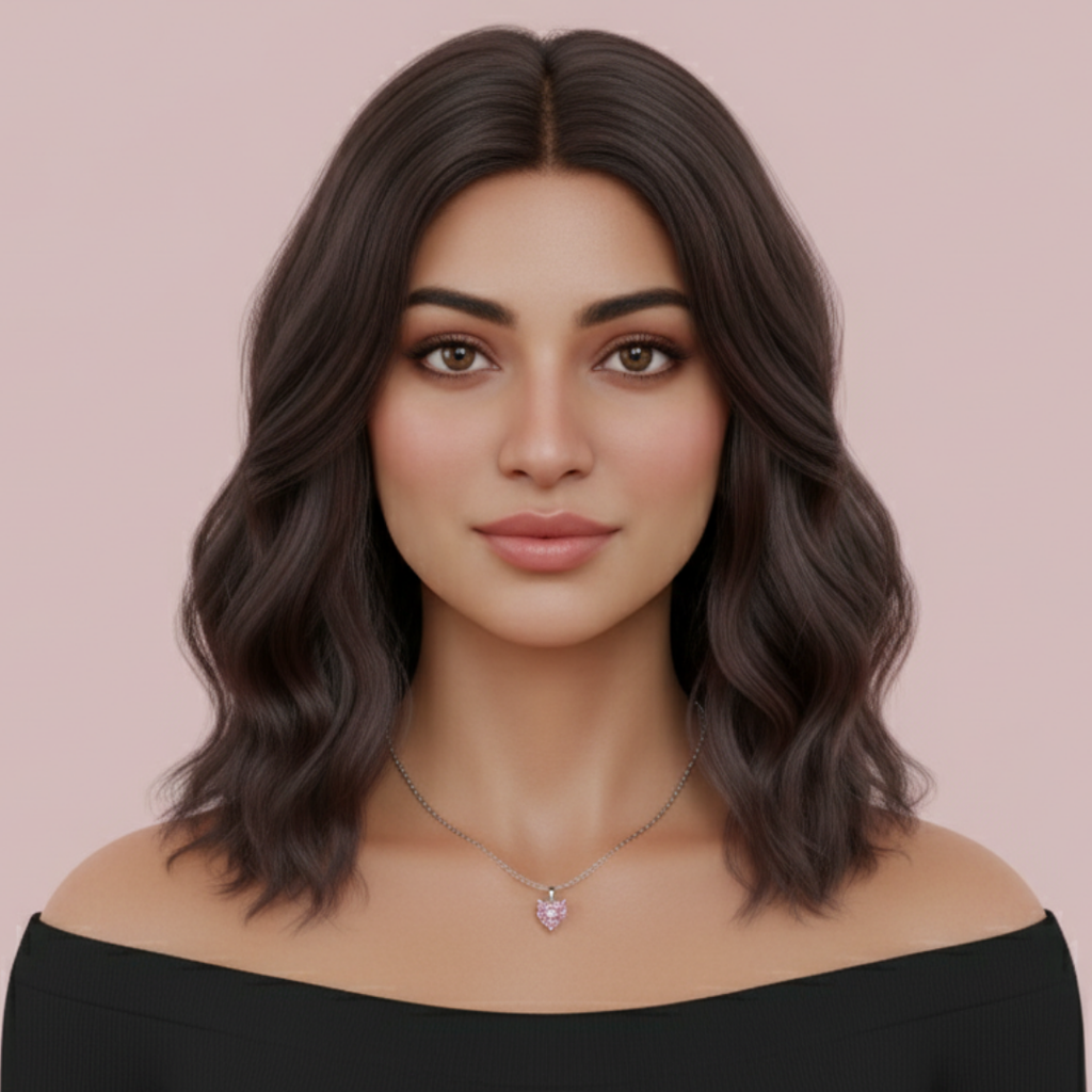 Signature Pink Heart Solitaire 925 Pure Silver Necklace My Store