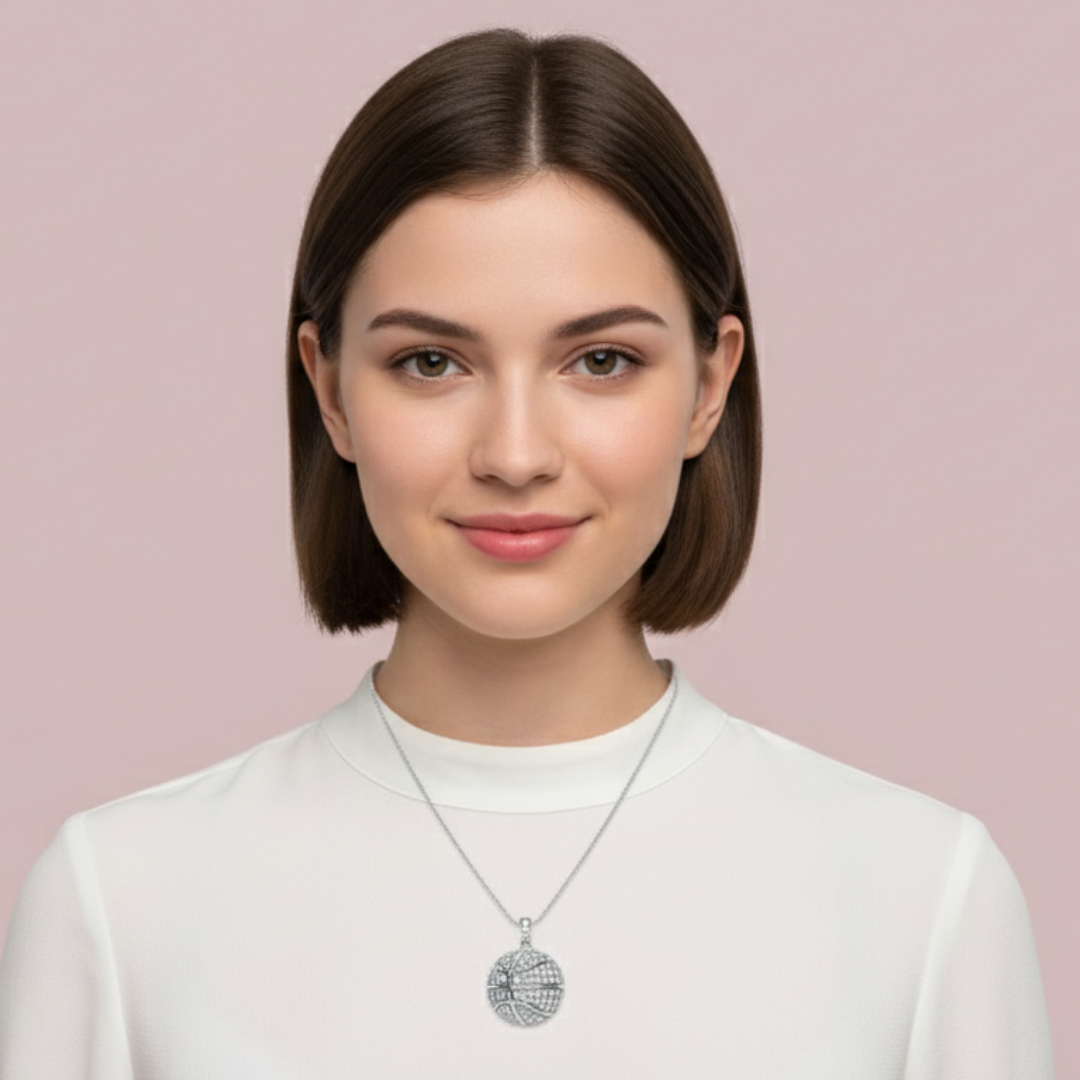 The Basketball 925 Pure Silver Charm Necklace My Store