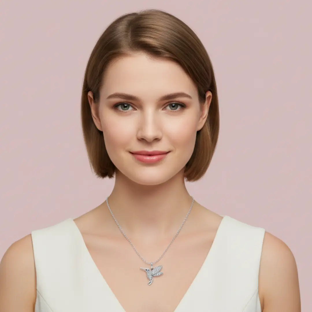 The Hummingbird Charm 925 Pure Silver Necklace My Store