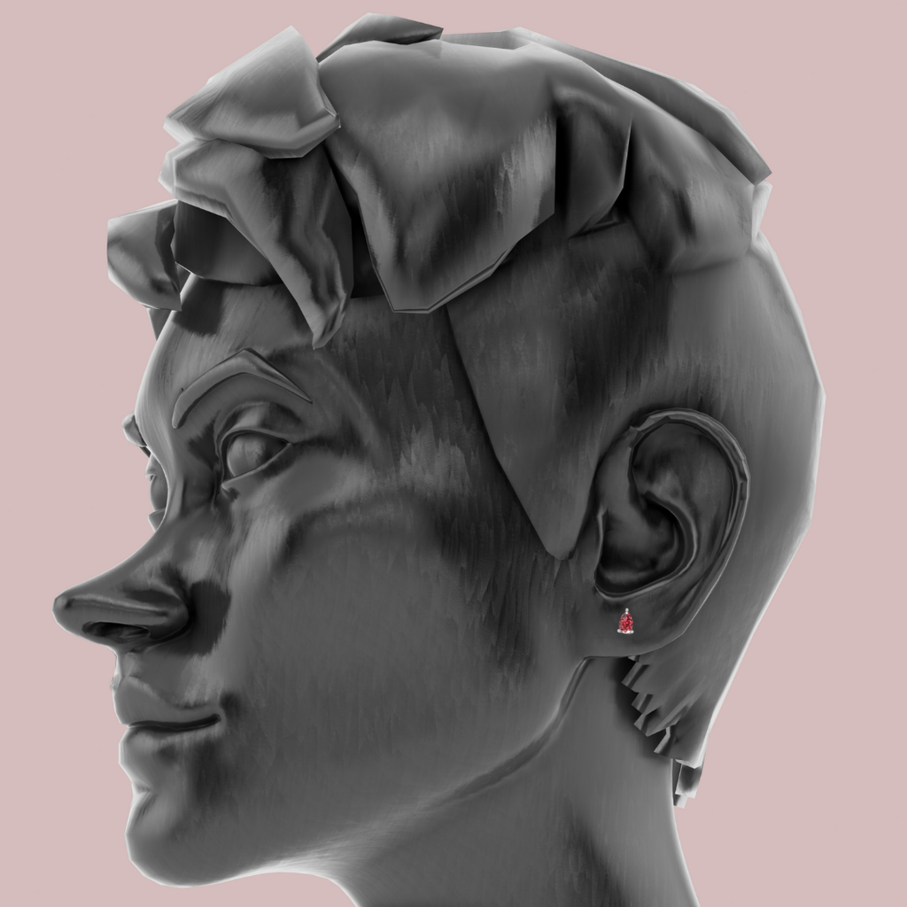 Rosso Red Pear 925 Pure Silver Stud Earrings My Store