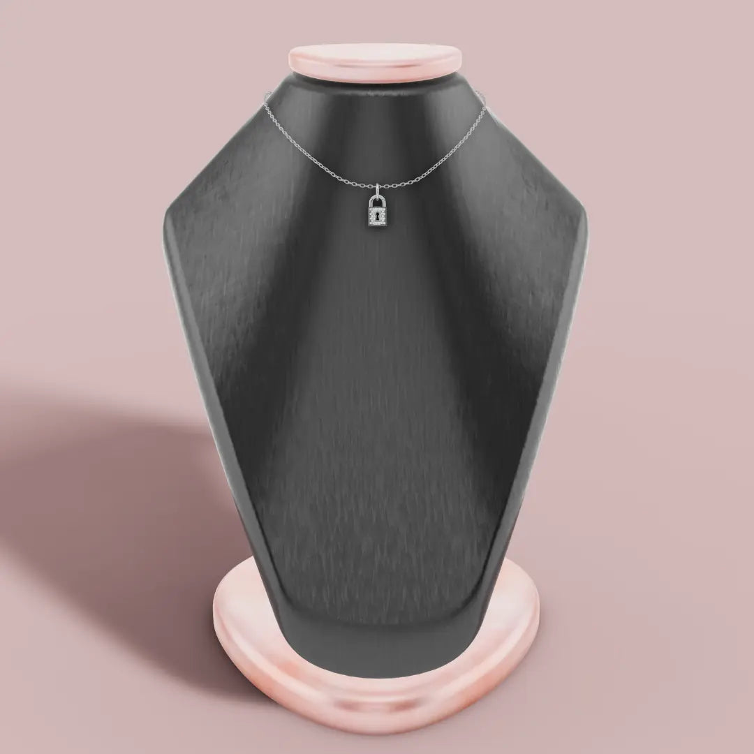 The Lock Charm 925 Pure Silver Necklace My Store