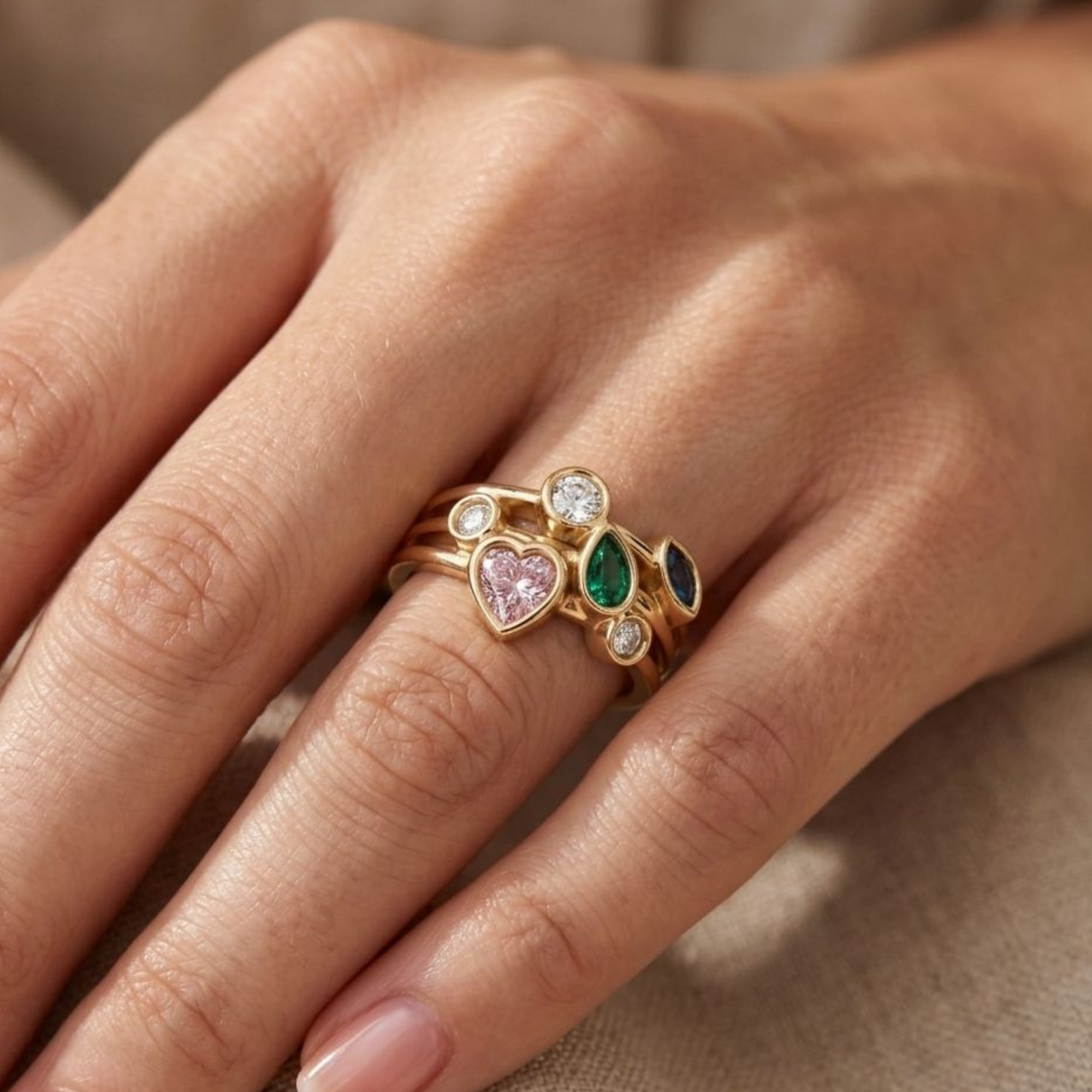 The Kaleidoscope Cluster 925 Silver Ring | Velmé