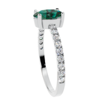 The Emerald Oval Pavé 925 Silver Ring | Velmé
