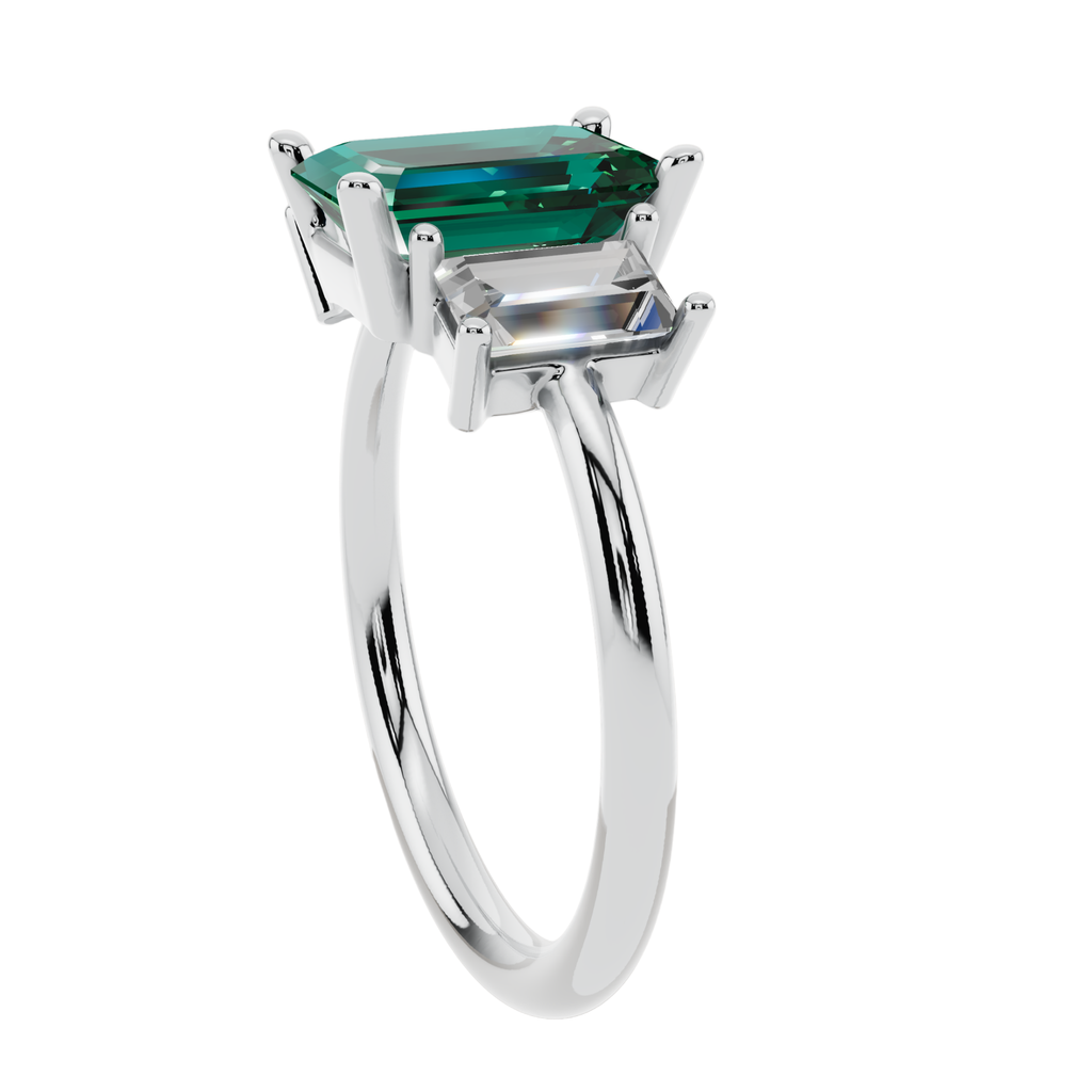 The Crimson Trio Green 925 Silver Ring | Velmé