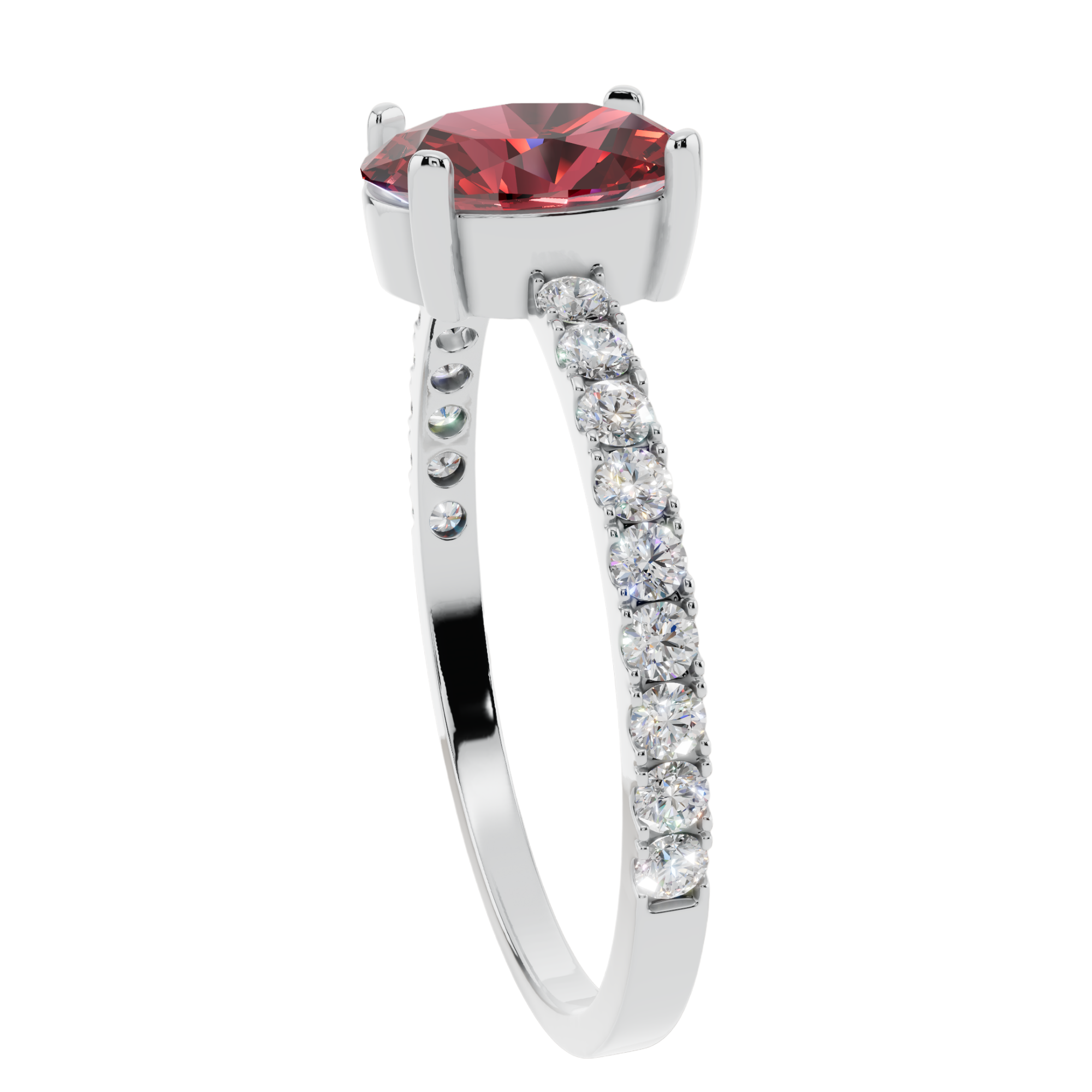 The Ruby Oval Pavé 925 Silver Ring | Velmé