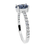 The Sapphire Oval Pavé 925 Silver Ring | Velmé