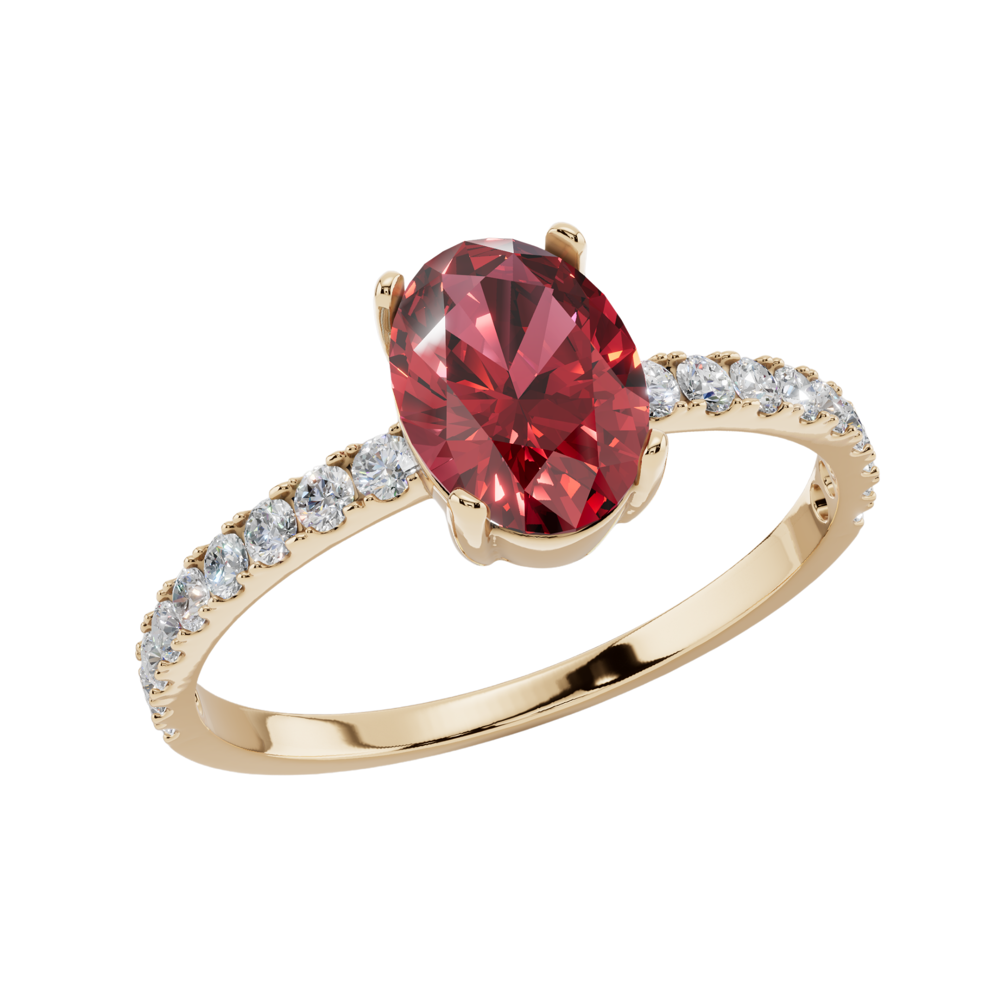 The Ruby Oval Pavé 925 Silver Ring | Velmé
