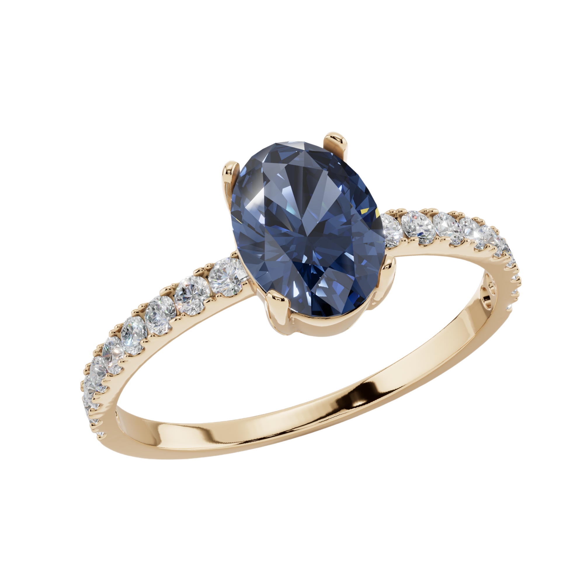 The Sapphire Oval Pavé 925 Silver Ring | Velmé