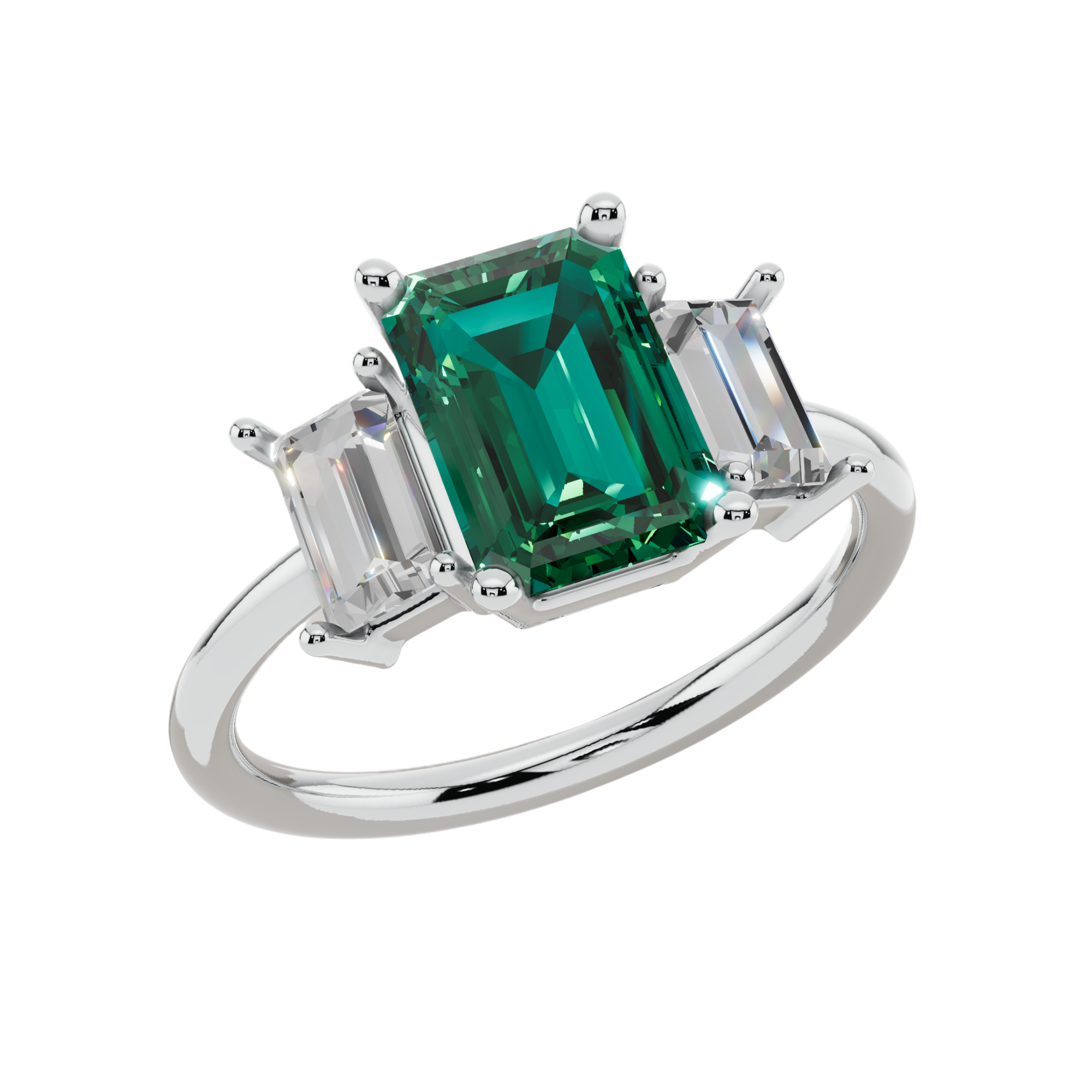 The Crimson Trio Green 925 Silver Ring | Velmé