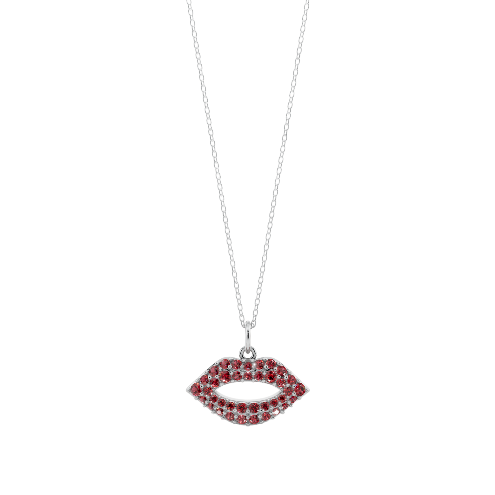 The Crimson Kiss 925 Silver Necklace | Velmé