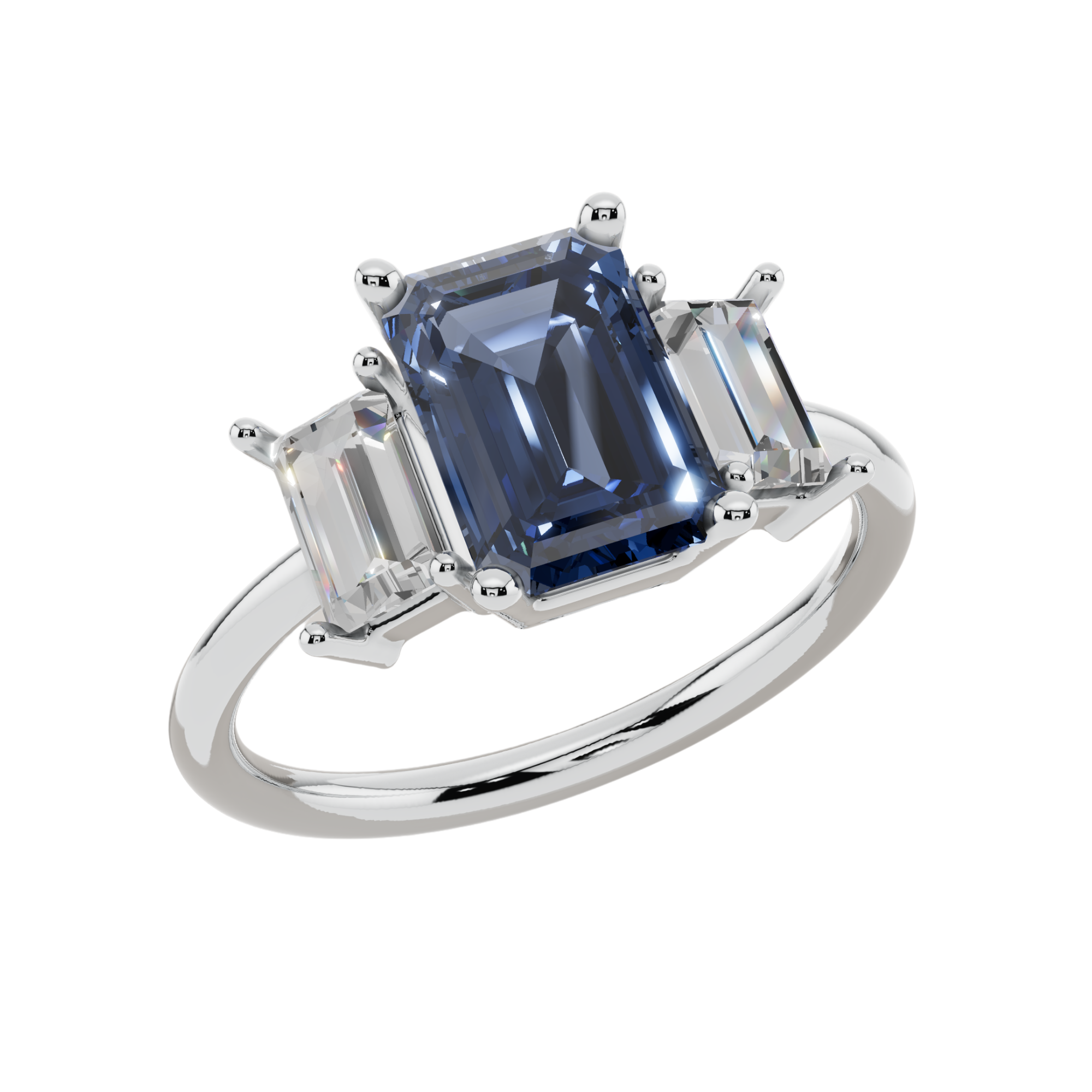The Crimson Trio Blue 925 Silver Ring | Velmé