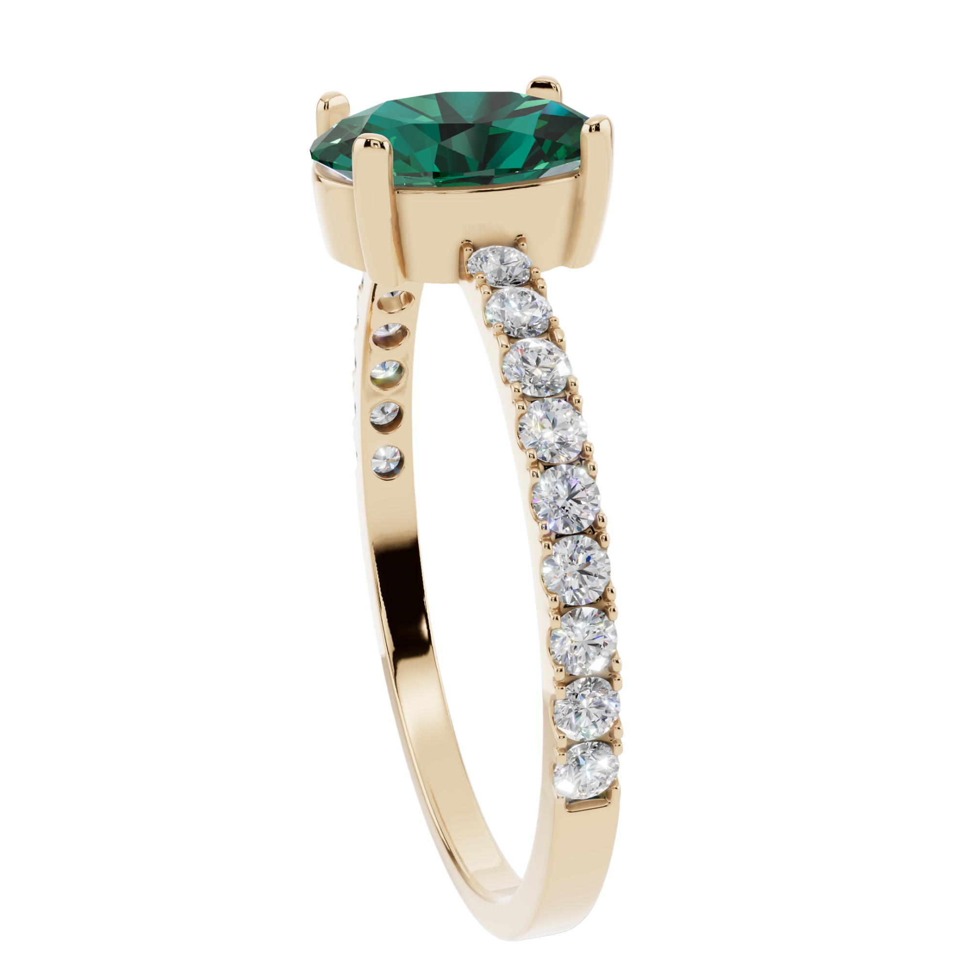 The Emerald Oval Pavé 925 Silver Ring | Velmé