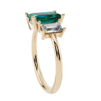 The Crimson Trio Green 925 Silver Ring | Velmé