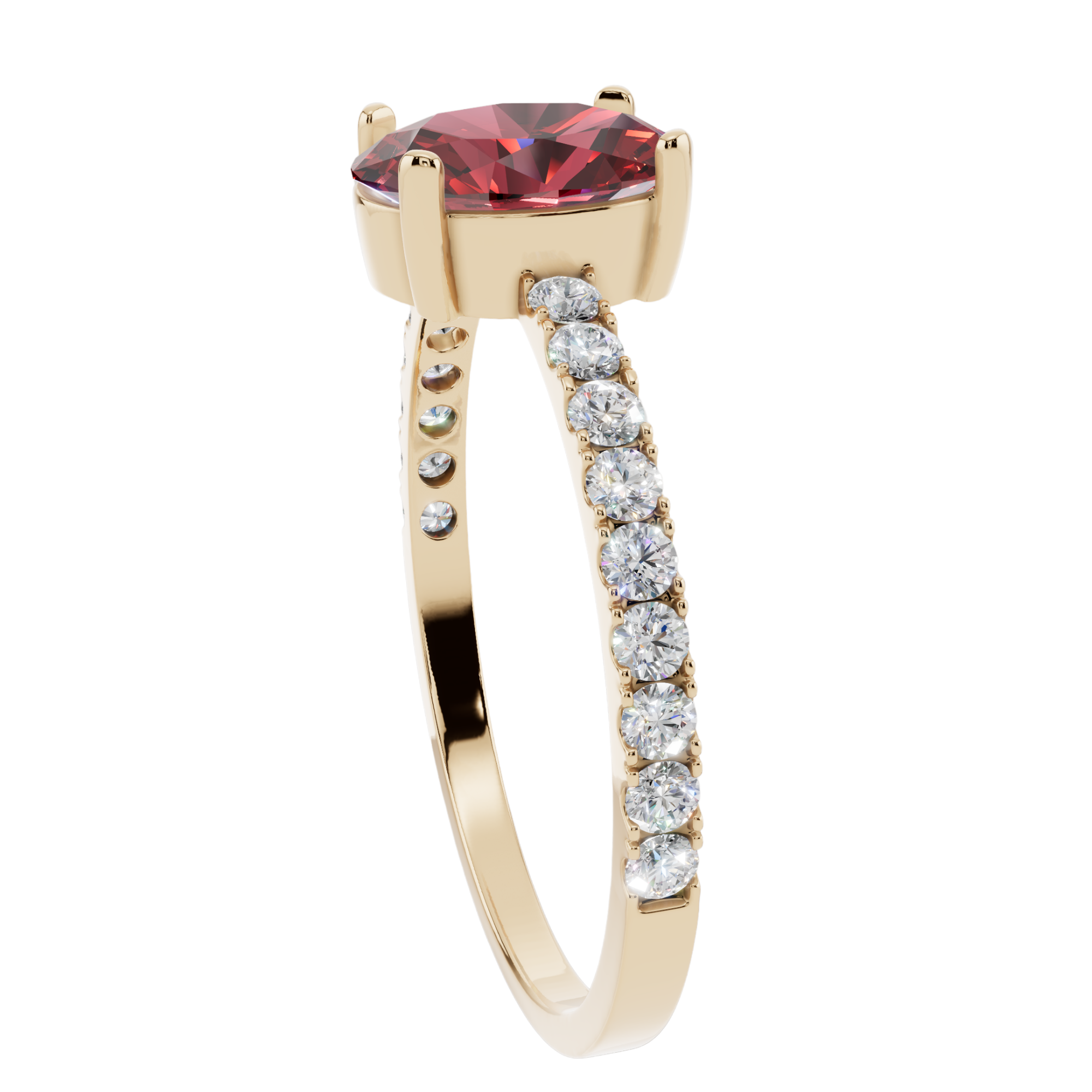 The Ruby Oval Pavé 925 Silver Ring | Velmé
