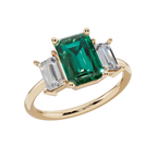 The Crimson Trio Green 925 Silver Ring | Velmé