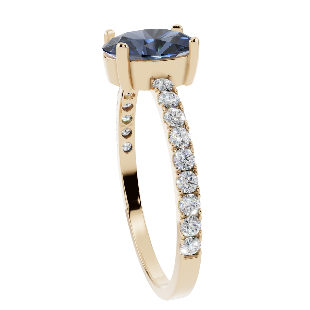 The Sapphire Oval Pavé 925 Silver Ring | Velmé
