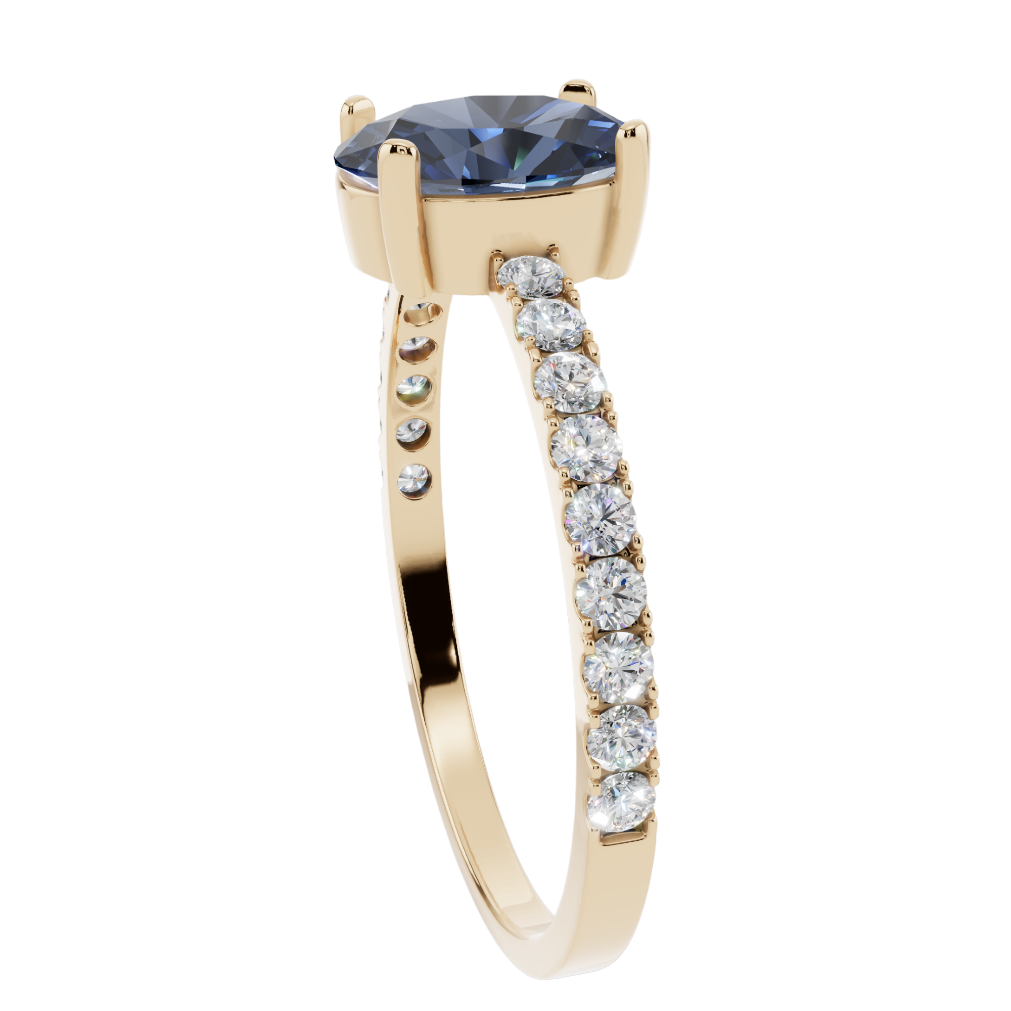The Sapphire Oval Pavé 925 Silver Ring | Velmé