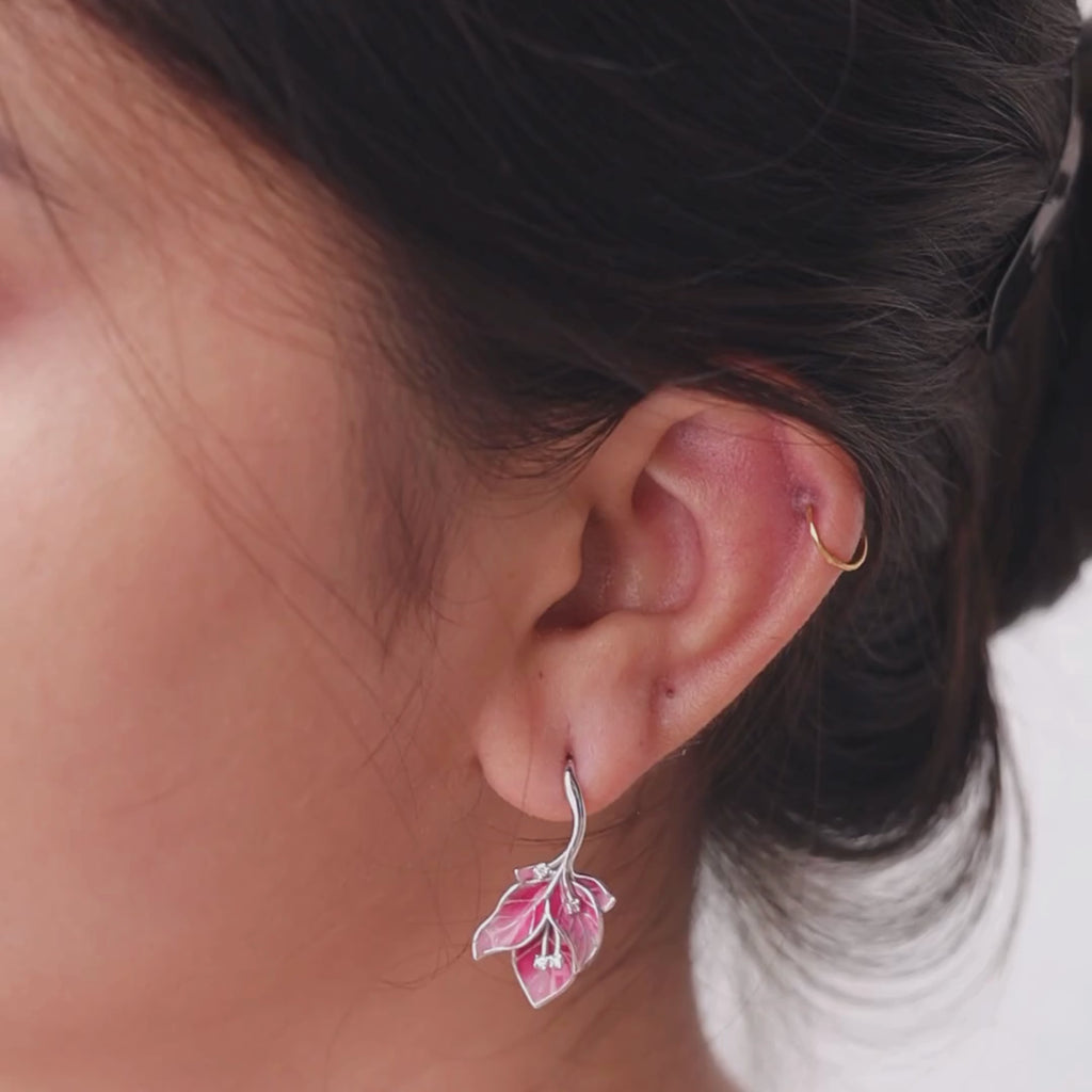 Midnight Willow Leaf 925 Silver Earrings | Velmé