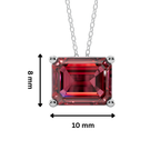 Red Emerald Solitaire 925 Silver Necklace | Velmé